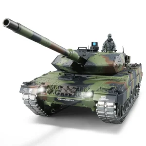 RC Panzer "German Leopard 2A6" Heng Long 1:16 mit R&S, Stahlgetriebe und Metallketten V7.0 - Upg-A