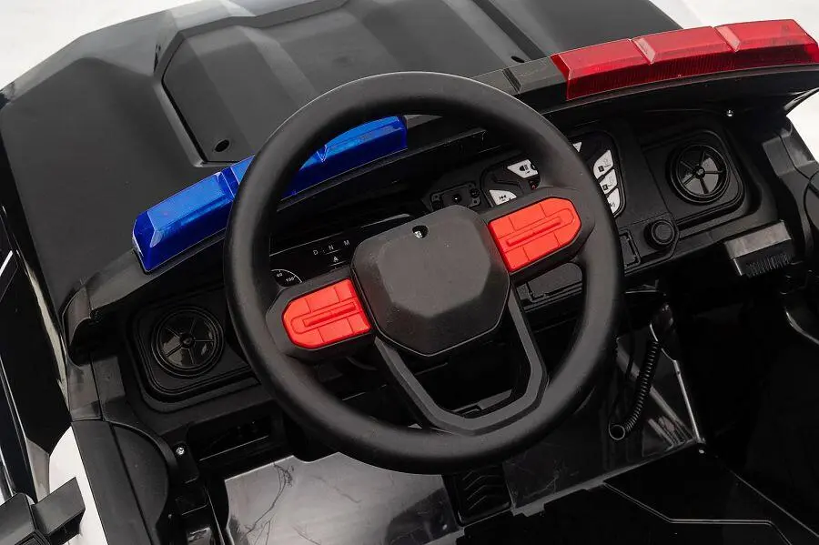Kinderfahrzeug - Elektro Auto "Polizei" - 24V Akku, 4x200W Motoren, bis zu 10 km/h, 2,4Ghz Fernbedienung, EVA-Reifen, Ledersitz – Bild 4
