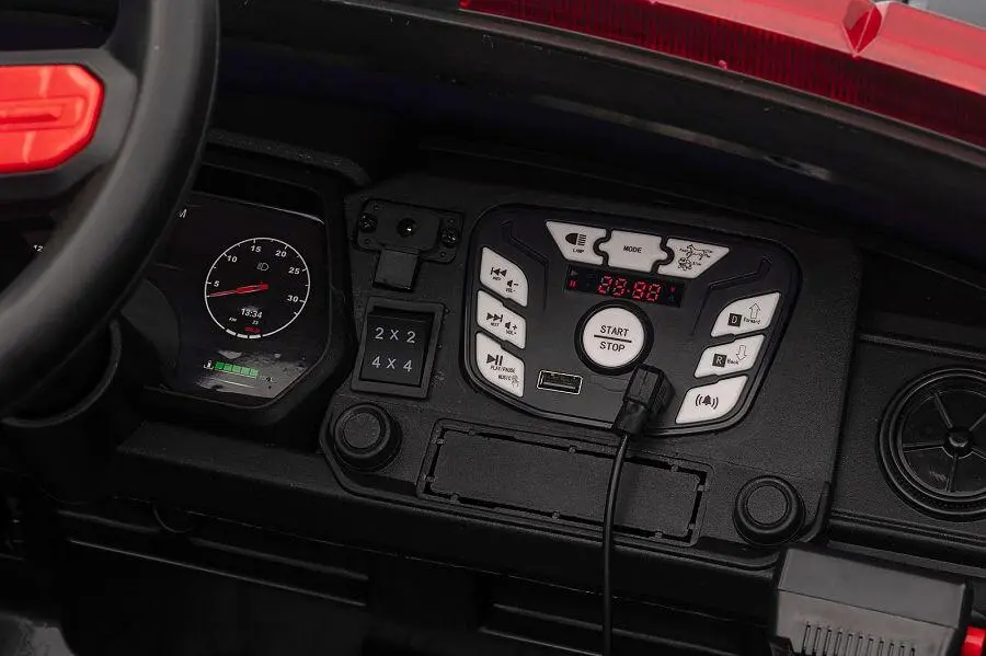 Kinderfahrzeug - Elektro Auto "Polizei" - 24V Akku, 4x200W Motoren, bis zu 10 km/h, 2,4Ghz Fernbedienung, EVA-Reifen, Ledersitz – Bild 5