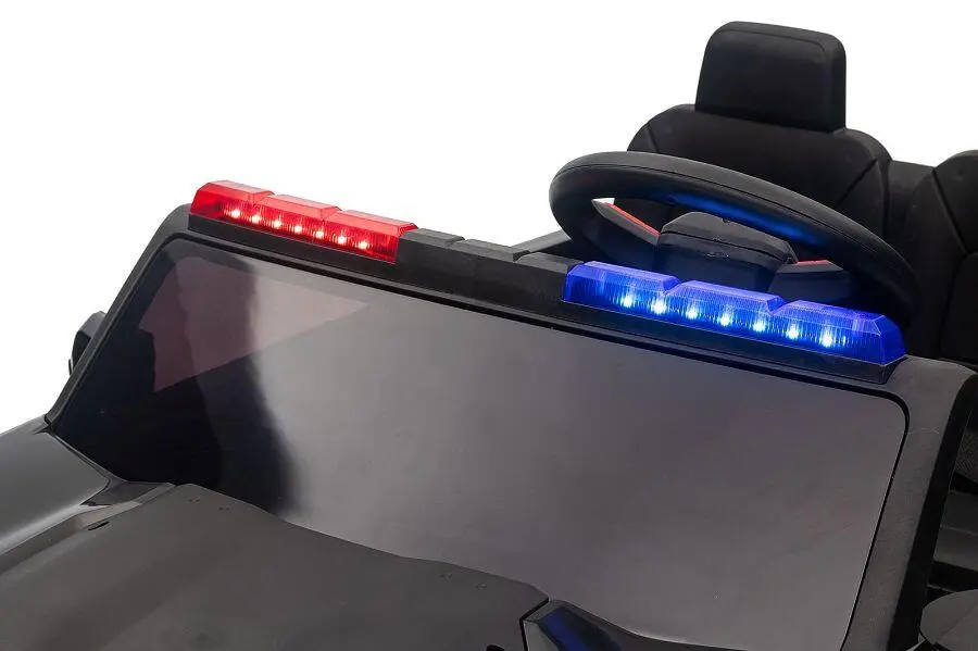 Kinderfahrzeug - Elektro Auto "Polizei" - 24V Akku, 4x200W Motoren, bis zu 10 km/h, 2,4Ghz Fernbedienung, EVA-Reifen, Ledersitz – Bild 7