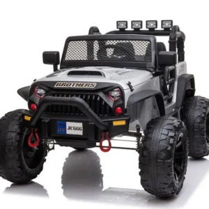 Kinderfahrzeug - Elektro Auto Off-road ,24V Akku, 2x200W Motoren "Lackiert Silber" 2,4Ghz+Ledersitz+EVA