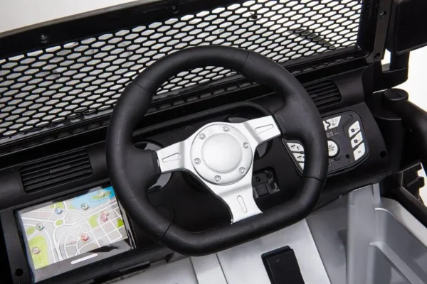 Kinderfahrzeug - Elektro Auto Offroad mit 24V Akku und 2x200W Motoren "Schwarz" 2,4Ghz+Ledersitz+EVA – Bild 8