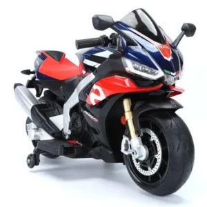 Elektro Kindermotorrad "Aprilia" bis zu 19 km/h - Lizenziert - 24V7A - Brushless Motor - MP3 + EVA+Ledersitz