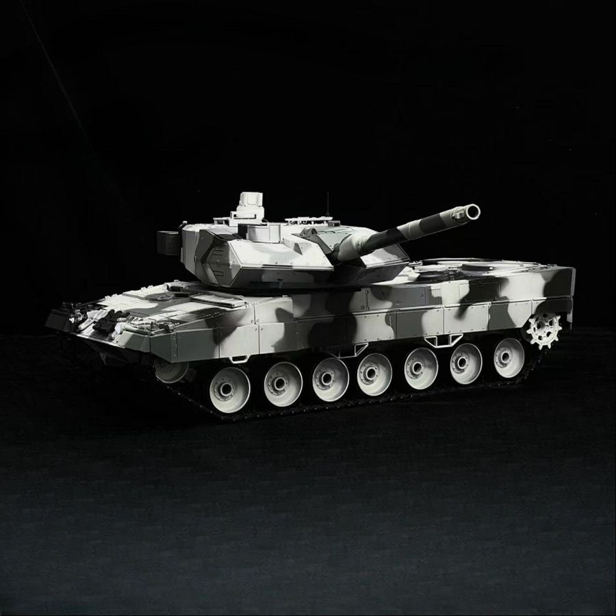 RC Panzer "German Leopard 2A6" Schnee Tarnung Lackiert Heng Long 1:16 mit Stahlgetriebe -2,4Ghz V7.0 – Bild 5
