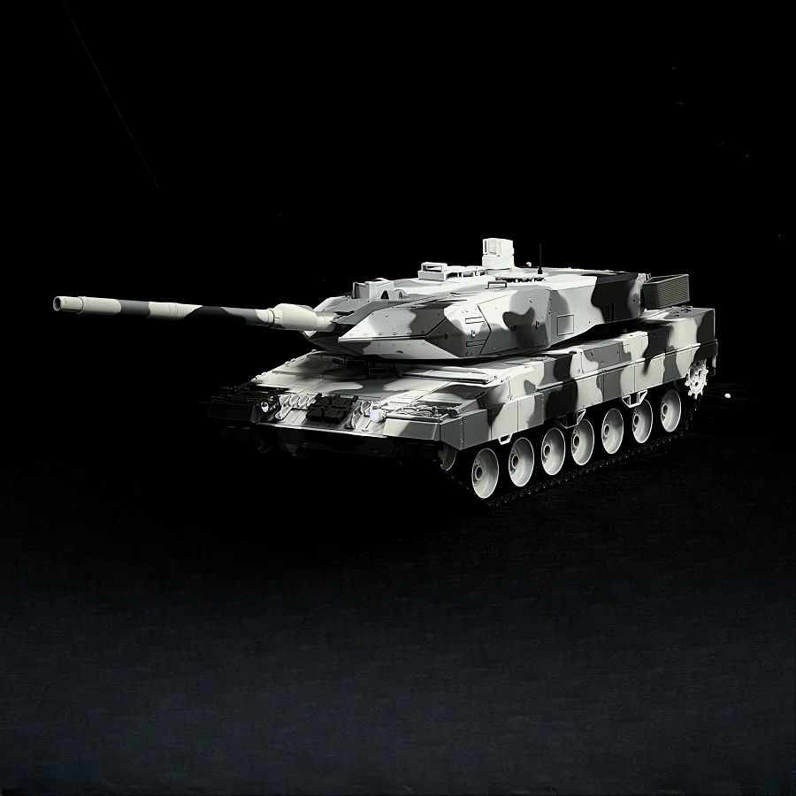 RC Panzer "German Leopard 2A6" Schnee Tarnung Lackiert Heng Long 1:16 mit Stahlgetriebe -2,4Ghz V7.0 – Bild 6