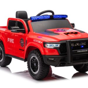 Kinderfahrzeug - Elektro Auto "Feuerwehr Dodge RAM" - 12V10AH Akku,4 Motoren- 2,4Ghz Fernsteuerung, MP3+Sirene