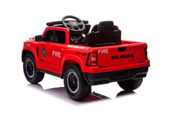 Kinderfahrzeug - Elektro Auto "Feuerwehr Dodge RAM" - 12V10AH Akku,4 Motoren- 2,4Ghz Fernsteuerung, MP3+Sirene – Bild 4