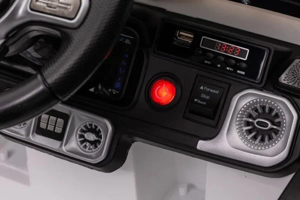 Kinderfahrzeug - Elektro Auto "Mercedes G63 AMG" - Lizenziert - 12V Akku,2 Motoren- 2,4Ghz Fernsteuerung, MP3+Ledersitz+EVA-Weiss – Bild 5