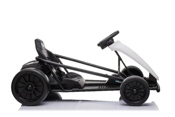 Kinder Elektroauto "e-Gokart" mit 24V und Driftfunktion + 2x 12V9AH Akku und 2 Motoren- Weiss – Bild 2