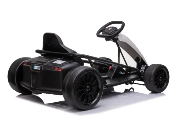 Kinder Elektroauto "e-Gokart" mit 24V und Driftfunktion + 2x 12V9AH Akku und 2 Motoren- Weiss – Bild 3