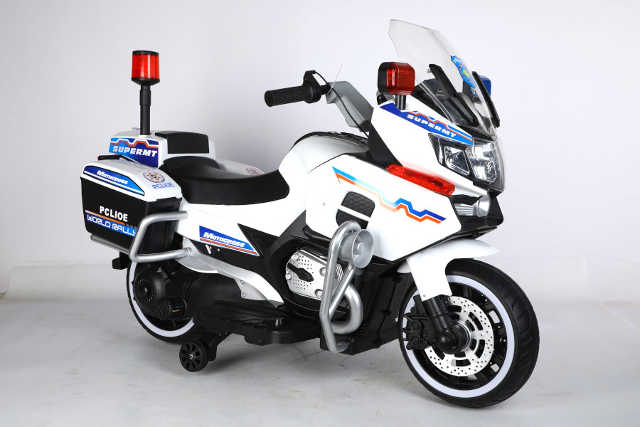 Elektro Kindermotorrad Polizei 011- 12V7A Akku - mit Stützräder, Musik und Lichter
