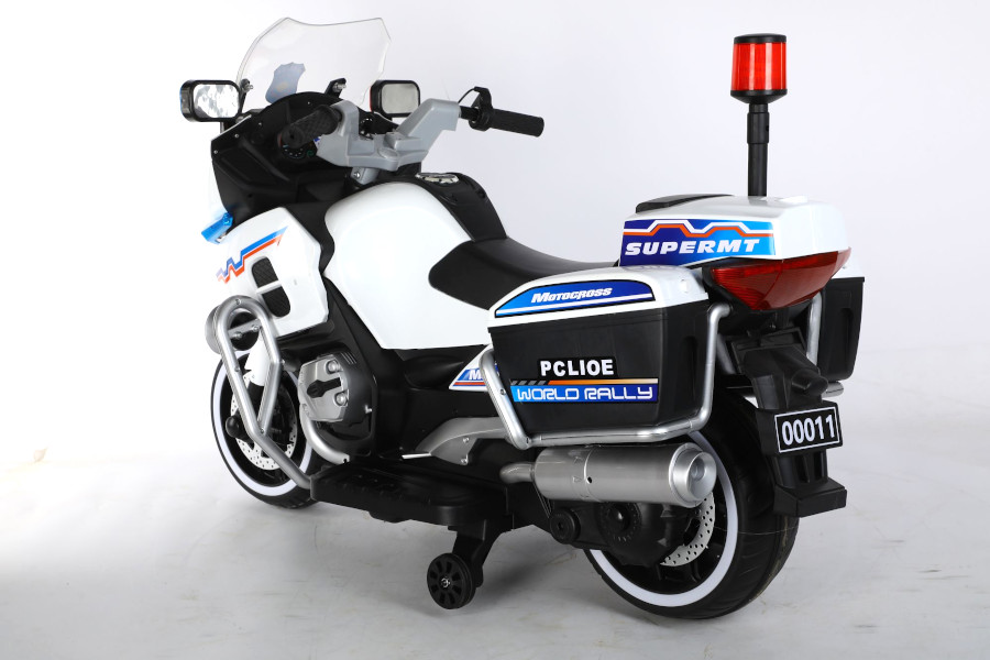 Elektro Kindermotorrad Polizei 011- 12V7A Akku - mit Stützräder, Musik und Lichter – Bild 4