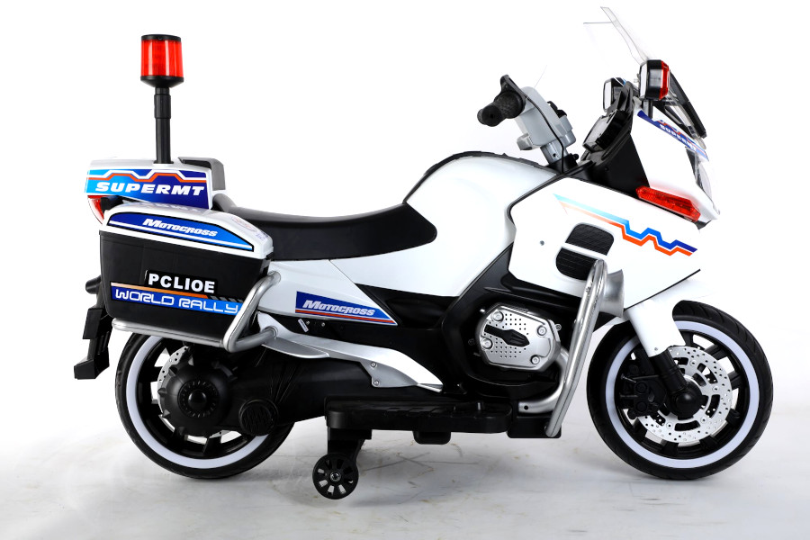 Elektro Kindermotorrad Polizei 011- 12V7A Akku - mit Stützräder, Musik und Lichter – Bild 5