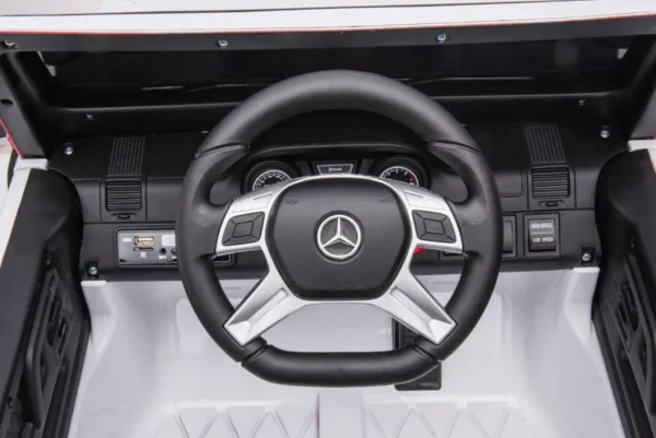 Kinderfahrzeug - Elektro Auto "Mercedes G63 AMG 6x6" - lizenziert - 12V7AH Akku + 2,4Ghz+Ledersitz+EVA-Weiss – Bild 12