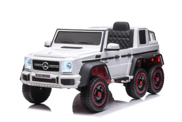 Kinderfahrzeug - Elektro Auto "Mercedes G63 AMG 6x6" - lizenziert - 12V7AH Akku + 2,4Ghz+Ledersitz+EVA-Weiss