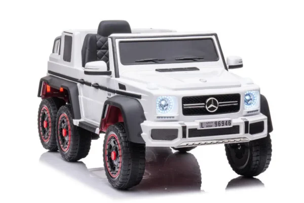 Kinderfahrzeug - Elektro Auto "Mercedes G63 AMG 6x6" - lizenziert - 12V7AH Akku + 2,4Ghz+Ledersitz+EVA-Weiss – Bild 6