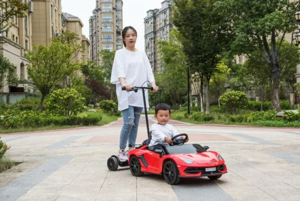 Kinderfahrzeug - Elektro Auto "Lamborghini Aventador SVJ" - lizenziert - 12V7AH, 2 Motoren- 2,4Ghz Fernsteuerung, MP3, Ledersitz+EVA -018B – Bild 3
