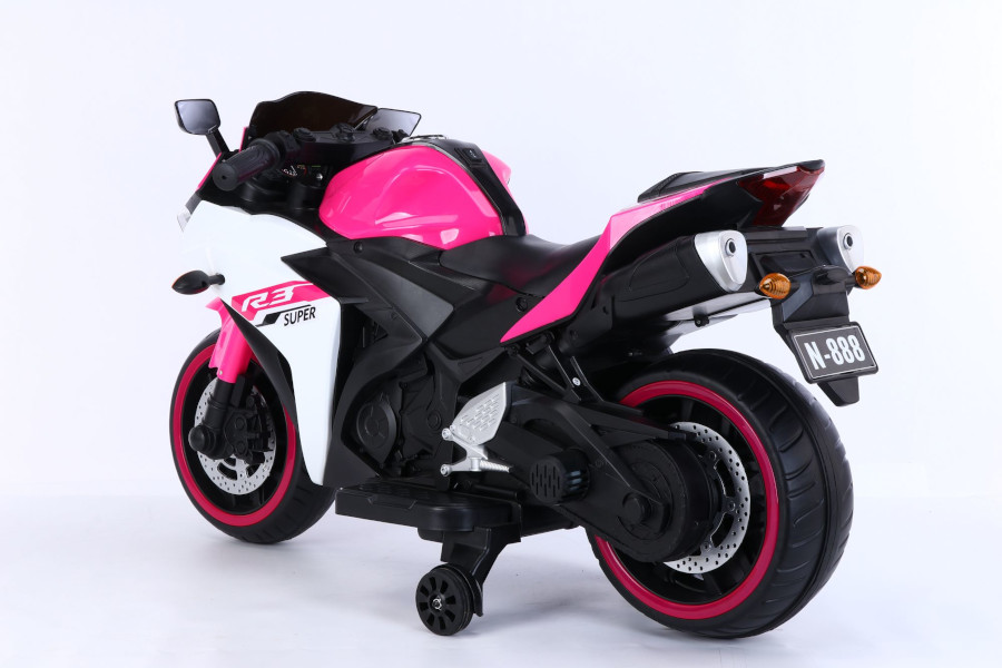 Elektro Kindermotorrad 888 - 12V 4,5A Akku - mit Stützräder, Musik und Lichter -Pink – Bild 3