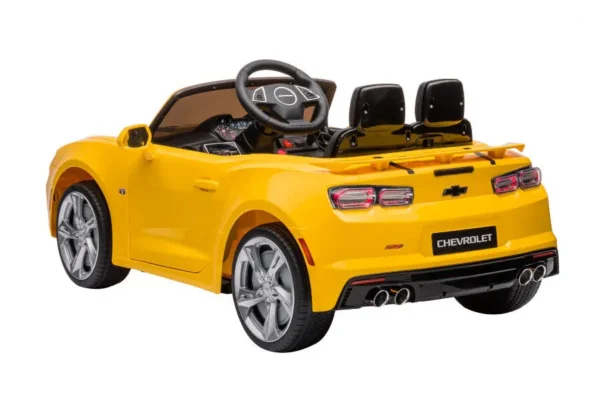 Elektro Kinderfahrzeug "Chevrolet Camaro" - lizenziert - 12V Akku, 2 Motoren- 2,4Ghz Fernsteuerung, MP3, Ledersitz+EVA – Bild 3