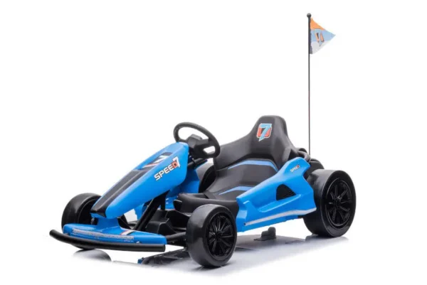 Kinder Elektroauto "e-Gokart" mit 24V und Driftfunktion + 24V7A Akku und 2 Motoren -Blau