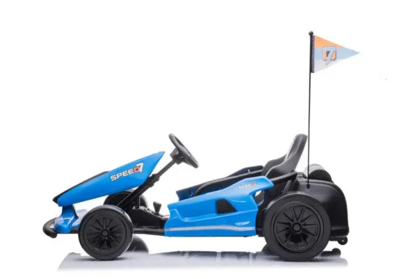 Kinder Elektroauto "e-Gokart" mit 24V und Driftfunktion + 24V7A Akku und 2 Motoren -Blau – Bild 2