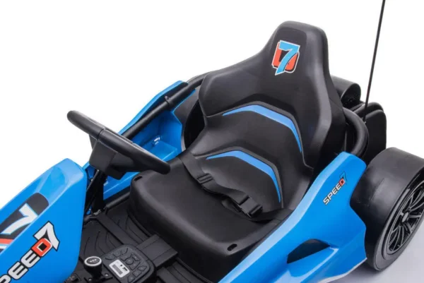 Kinder Elektroauto "e-Gokart" mit 24V und Driftfunktion + 24V7A Akku und 2 Motoren -Blau – Bild 3