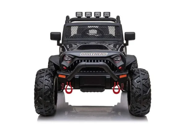 Kinderfahrzeug - Elektro Auto Offroad mit 24V Akku und 2x200W Motoren "Schwarz" 2,4Ghz+Ledersitz+EVA – Bild 2