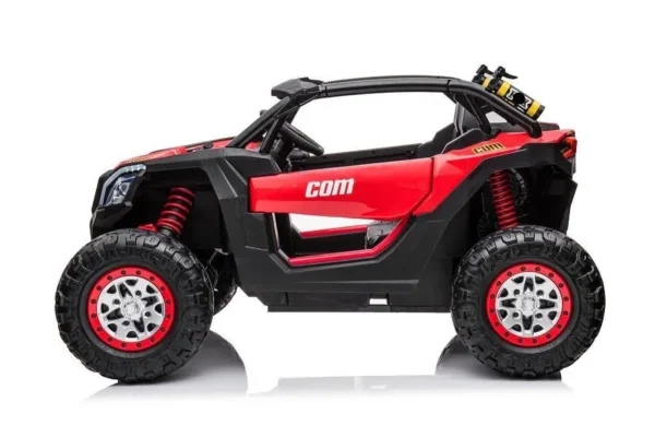 Kinderfahrzeug - Elektro Auto "Com 18" - 24V7A Akku,4x Motoren- 2,4Ghz, Allrad+2 Sitzer+Ledersitz+EVA -Rot – Bild 4