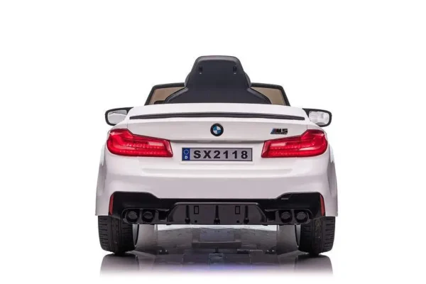 Elektro Kinderfahrzeug "BMW M5" - lizenziert - 12V7A Akku, 2 Motoren- 2,4Ghz Fernsteuerung, MP3, Ledersitz+EVA-Weiss – Bild 8