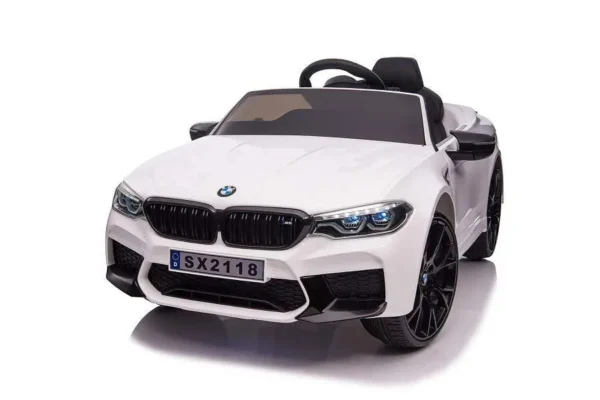 Elektro Kinderfahrzeug "BMW M5" - lizenziert - 12V7A Akku, 2 Motoren- 2,4Ghz Fernsteuerung, MP3, Ledersitz+EVA-Weiss – Bild 12
