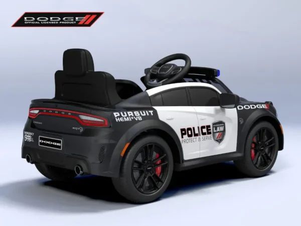 Kinderfahrzeug - Elektro Auto "Dodge Polizei" lizenziert - 12V Akku,2 Motoren- 2,4Ghz + Ledersitz, MP3 – Bild 2