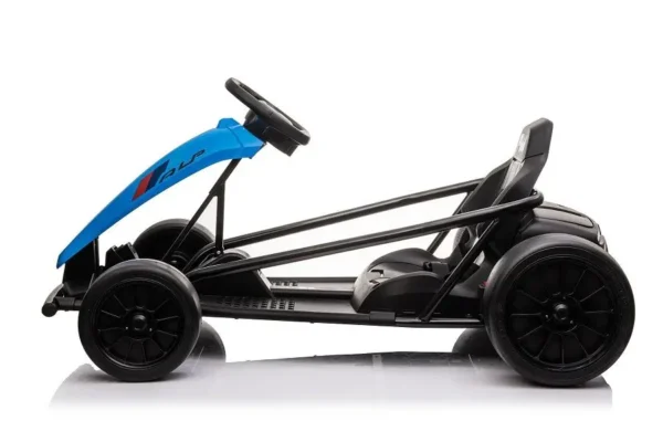 Kinder Elektroauto "e-Gokart" mit 24V und Driftfunktion + 2x 12V9AH Akku und 2 Motoren -Blau – Bild 3
