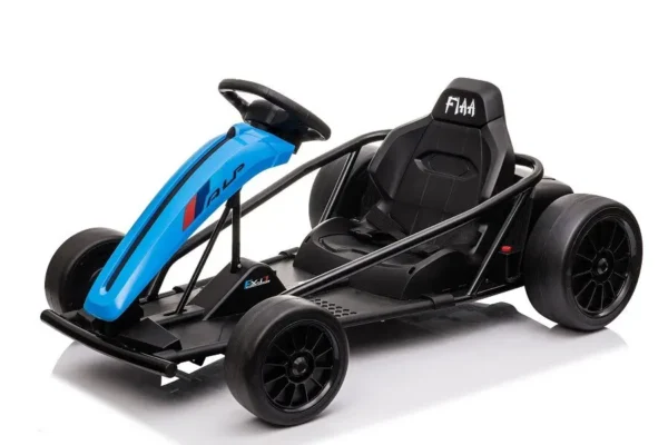 Kinder Elektroauto "e-Gokart" mit 24V und Driftfunktion + 2x 12V9AH Akku und 2 Motoren -Blau – Bild 4