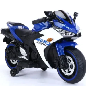 Elektro Kindermotorrad 888 - 12V 4,5A Akku - mit Stützräder, Musik und Lichter -Blau