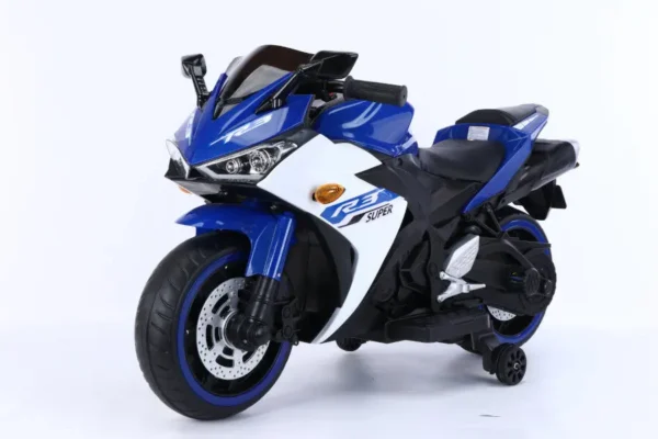 Elektro Kindermotorrad 888 - 12V 4,5A Akku - mit Stützräder, Musik und Lichter -Blau – Bild 6