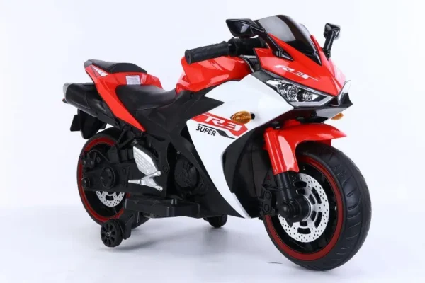 Elektro Kindermotorrad 888 - 12V 4,5A Akku - mit Stützräder, Musik und Lichter -Rot