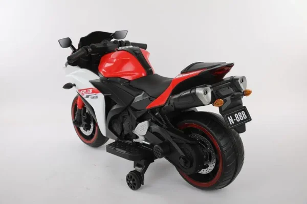 Elektro Kindermotorrad 888 - 12V 4,5A Akku - mit Stützräder, Musik und Lichter -Rot – Bild 15