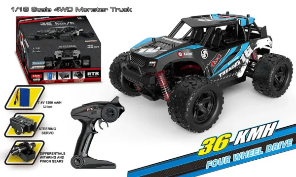 RC Elektro Buggy 1:18 mit 2,4Ghz, 40 km/h, Allradantrieb - LiIon - "Thunder 312"