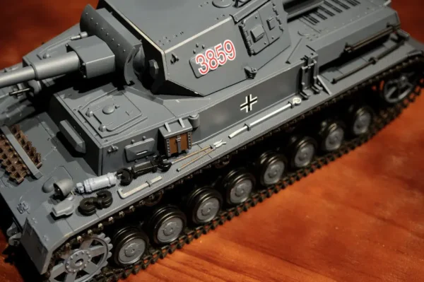 RC Panzer "Kampfwagen IV Ausf.F-2" Heng Long 1:16 Grau mit Rauch&Sound, Stahlgetriebe und 2,4Ghz -V7.0 – Bild 6