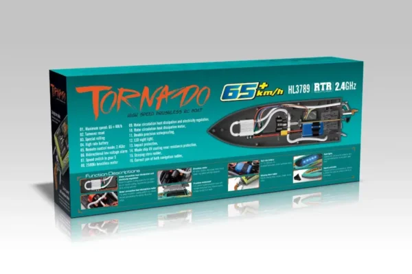 RC Racing Boot "HL Tornado" Brushless Motor, ESC, Servo, 65 km/h - mit Lipo und 2,4Ghz – Bild 7