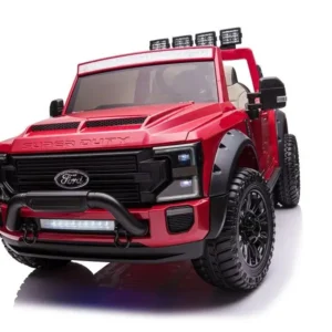 Elektro Kinderauto "Ford Super Duty" - lizenziert - 12V14AH Akku und 4 Motoren- 2,4Ghz + MP3 + Leder + EVA- Rot