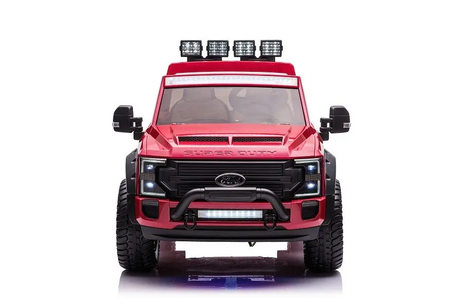 Elektro Kinderauto "Ford Super Duty" - lizenziert - 12V14AH Akku und 4 Motoren- 2,4Ghz + MP3 + Leder + EVA- Rot – Bild 2