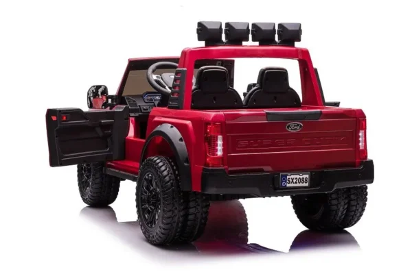 Elektro Kinderauto "Ford Super Duty" - lizenziert - 12V14AH Akku und 4 Motoren- 2,4Ghz + MP3 + Leder + EVA- Rot – Bild 6