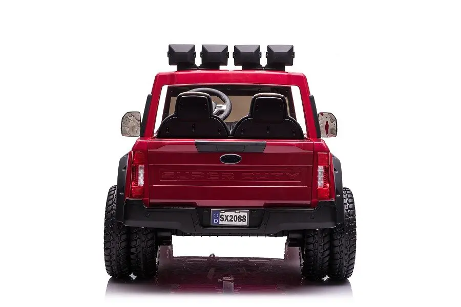 Elektro Kinderauto "Ford Super Duty" - lizenziert - 12V14AH Akku und 4 Motoren- 2,4Ghz + MP3 + Leder + EVA- Rot – Bild 8