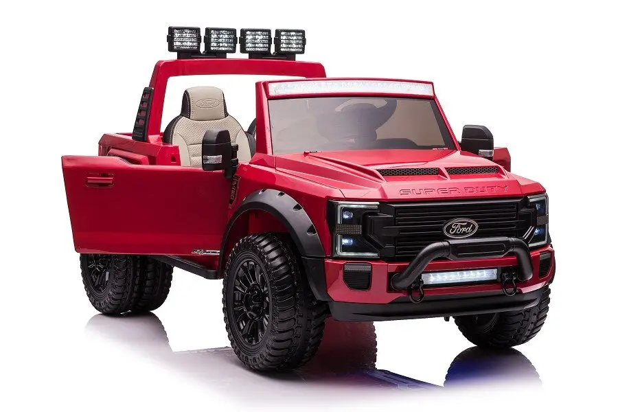 Elektro Kinderauto "Ford Super Duty" - lizenziert - 12V14AH Akku und 4 Motoren- 2,4Ghz + MP3 + Leder + EVA- Rot – Bild 9