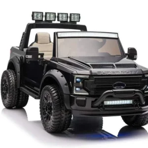 Elektro Kinderauto "Ford Super Duty" - lizenziert - 12V10AH Akku und 4 Motoren- 2,4Ghz + MP3 + Leder + EVA -Schwarz