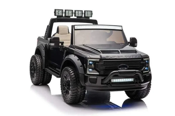 Elektro Kinderauto "Ford Super Duty" - lizenziert - 12V10AH Akku und 4 Motoren- 2,4Ghz + MP3 + Leder + EVA -Schwarz