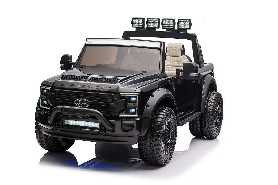 Elektro Kinderauto "Ford Super Duty" - lizenziert - 12V10AH Akku und 4 Motoren- 2,4Ghz + MP3 + Leder + EVA -Schwarz – Bild 12