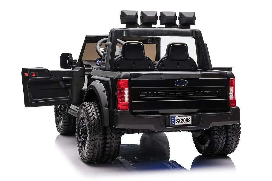 Elektro Kinderauto "Ford Super Duty" - lizenziert - 12V10AH Akku und 4 Motoren- 2,4Ghz + MP3 + Leder + EVA -Schwarz – Bild 4