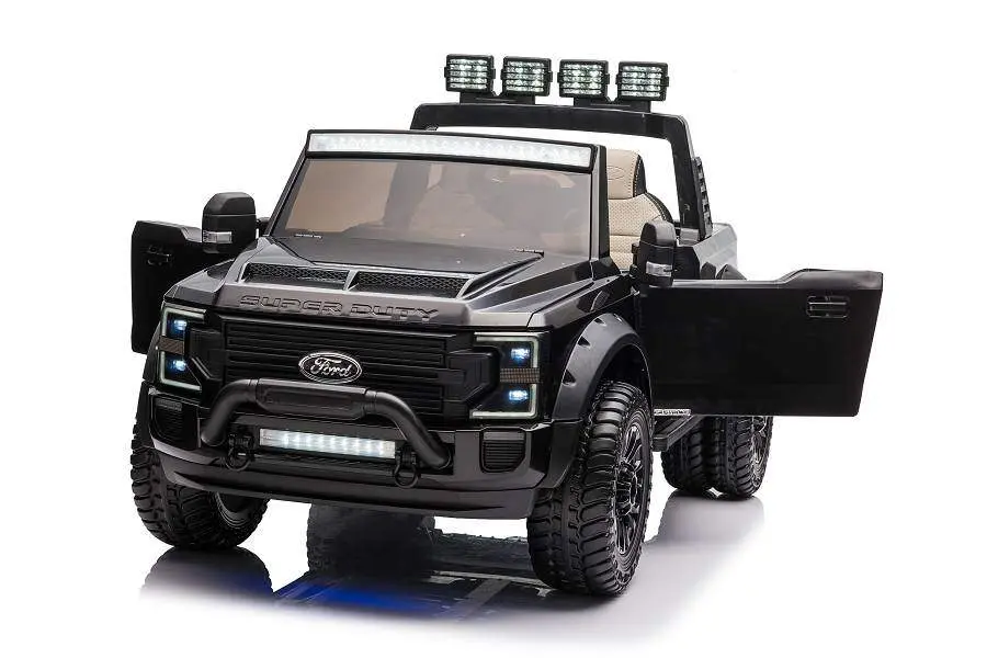 Elektro Kinderauto "Ford Super Duty" - lizenziert - 12V10AH Akku und 4 Motoren- 2,4Ghz + MP3 + Leder + EVA -Schwarz – Bild 8